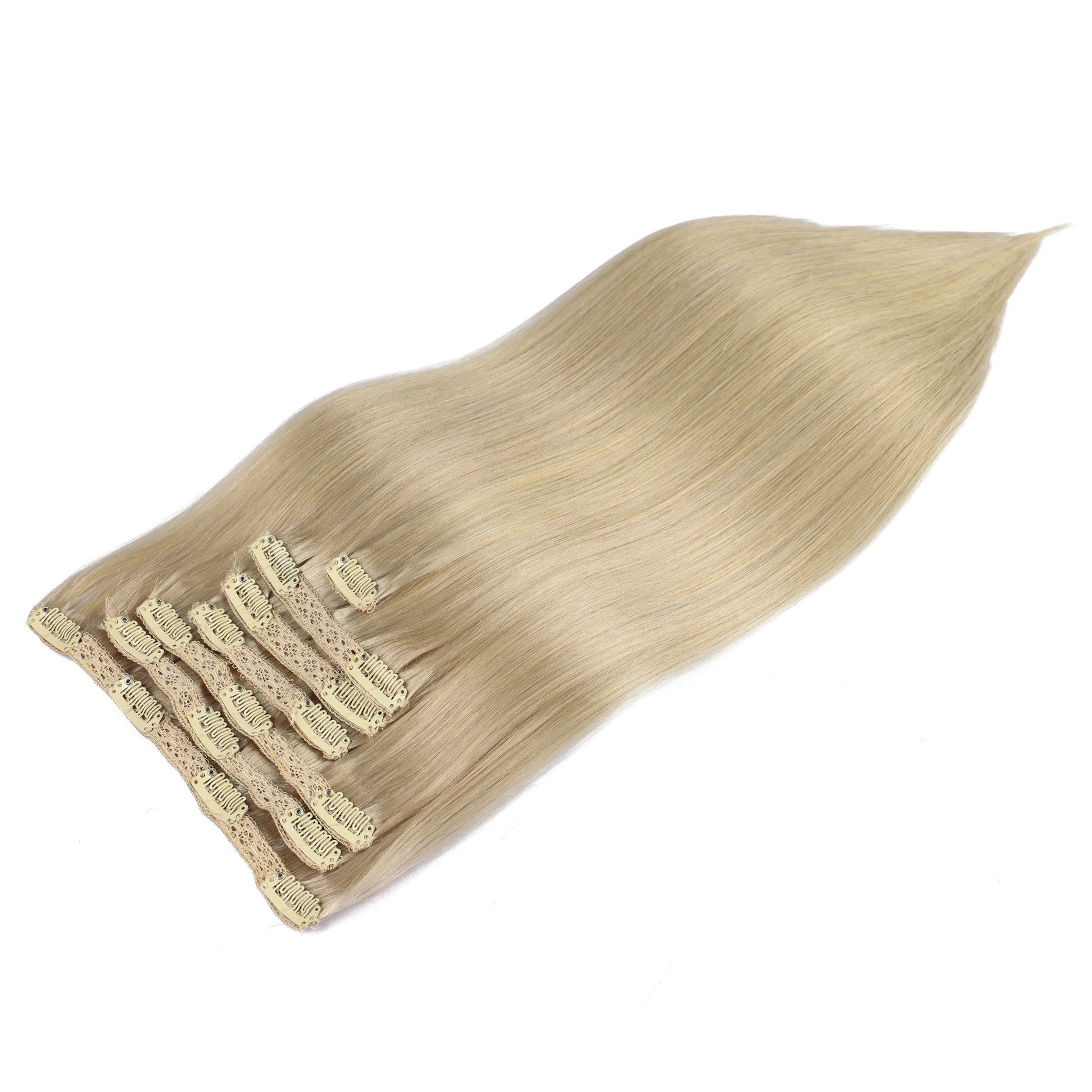 Natural Black Straight PU Clip - Invisible Tape In Extensions Real Hair 评论和价格