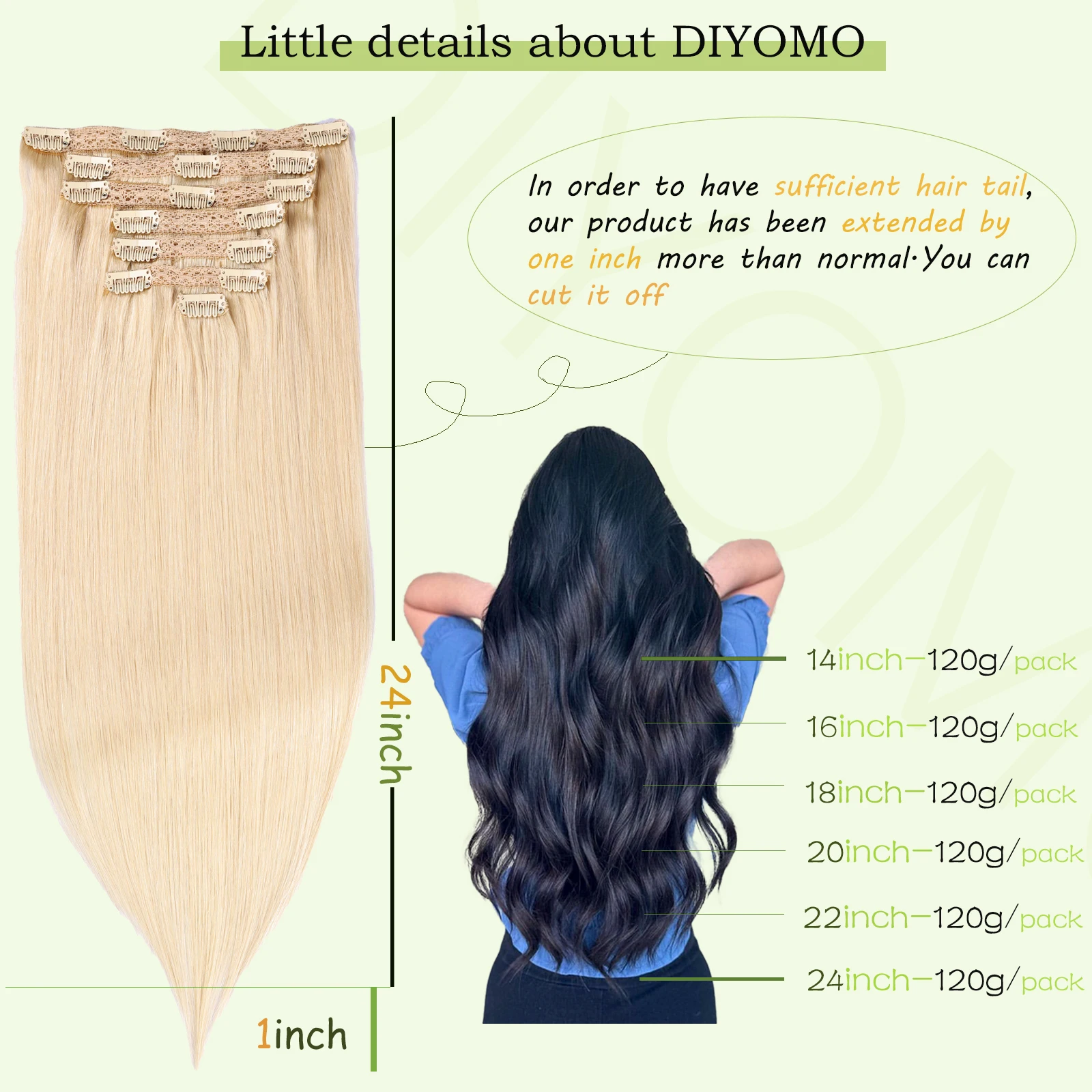 Natural Black Straight PU Clip - Invisible Tape In Extensions Real Hair 评论和价格