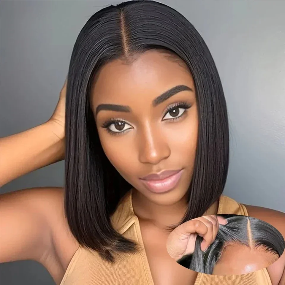 2026 NEW Bob Wig Frontal Lace  - Glueless Wear And Go Human Hair Wig 评论和价格