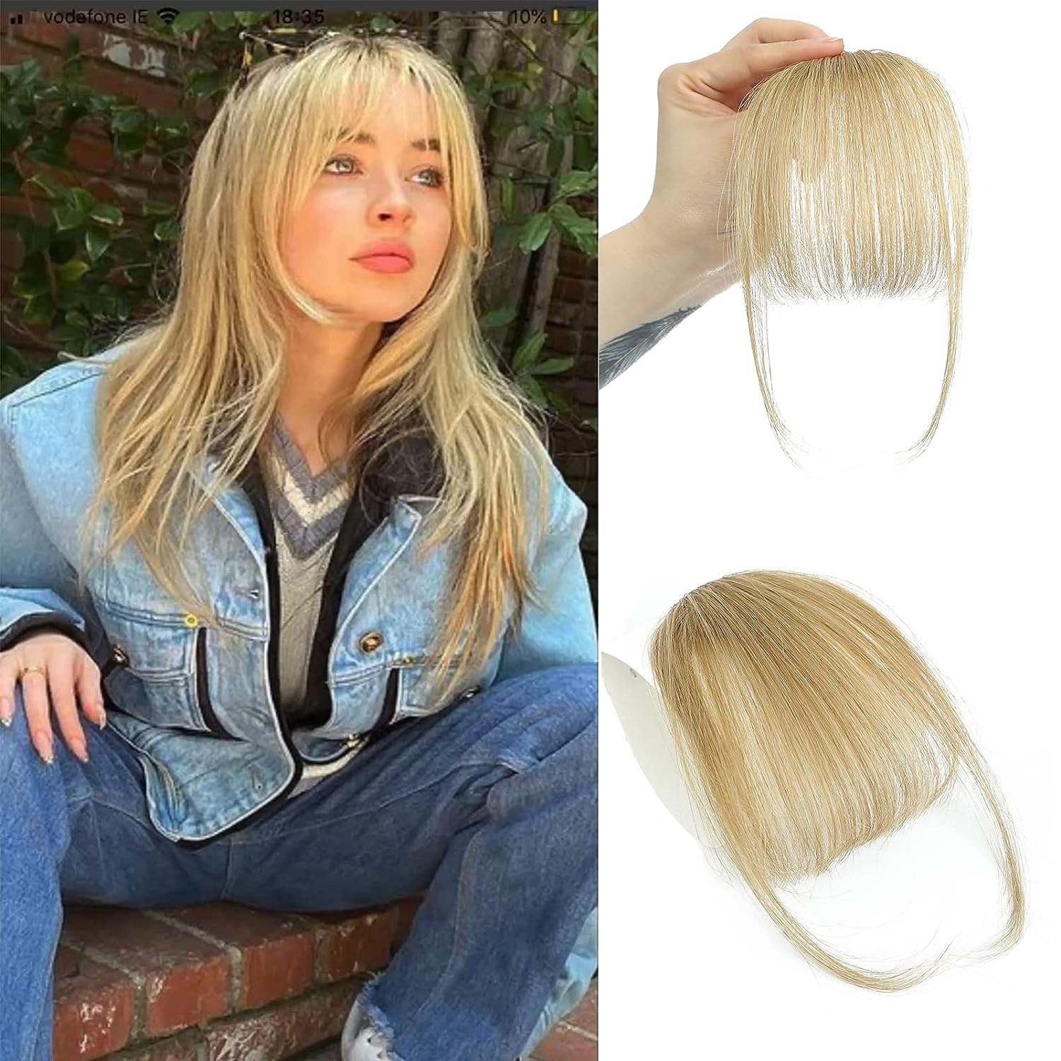 100% Human Hair Wispy Bangs Cl - Seamless Clip In Hair Extensions Human Hair 评论和价格