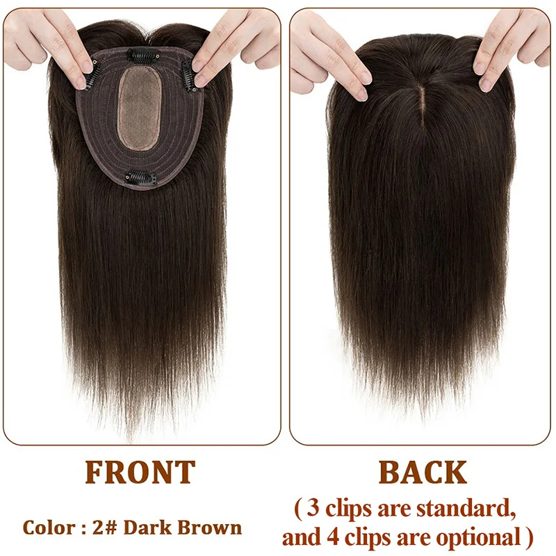 Silk Base Top Women Topper Cli - Seamless Clip In Hair Extensions Human Hair 评论和价格