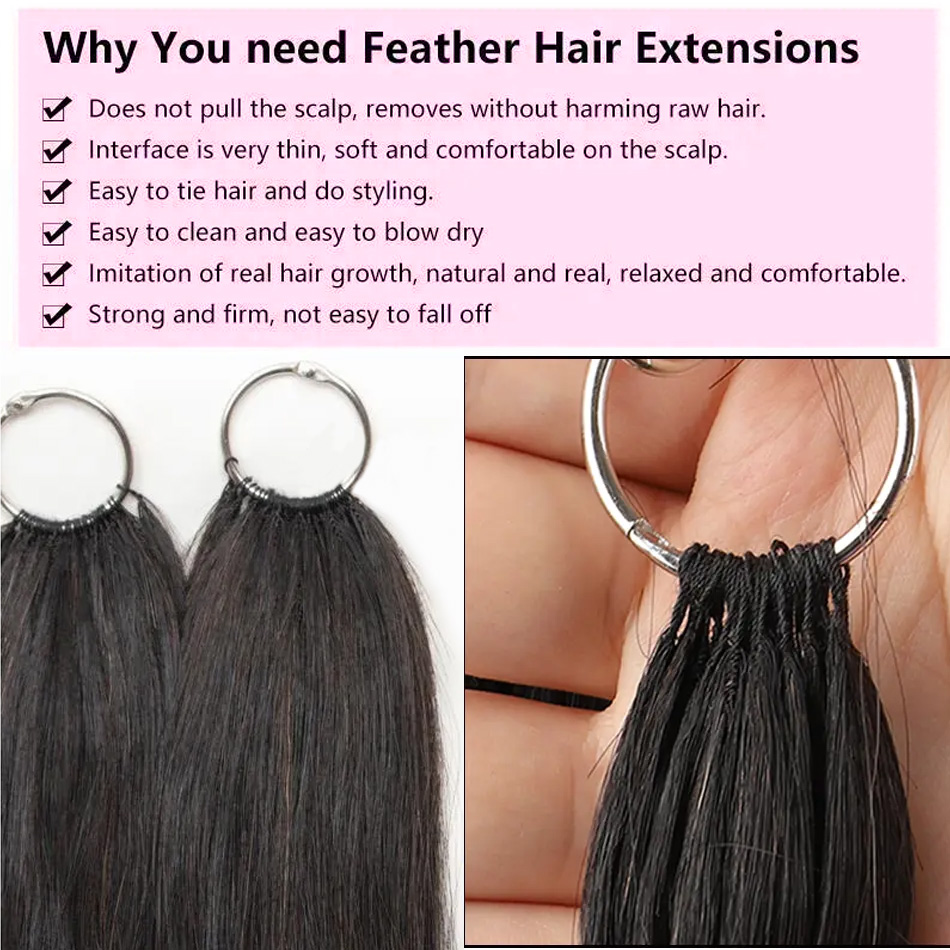Human Hair Feather Hair Extens - Invisible Tape In Extensions Real Hair 评论和价格