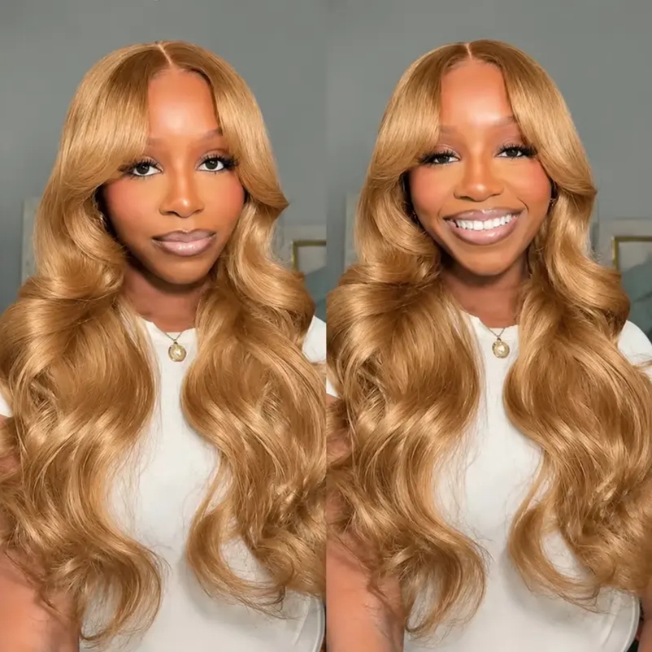 Honey Blonde Wig Body Wave 13x - Hd Lace Frontal Wig Human Hair Pre Plucked 评论和价格