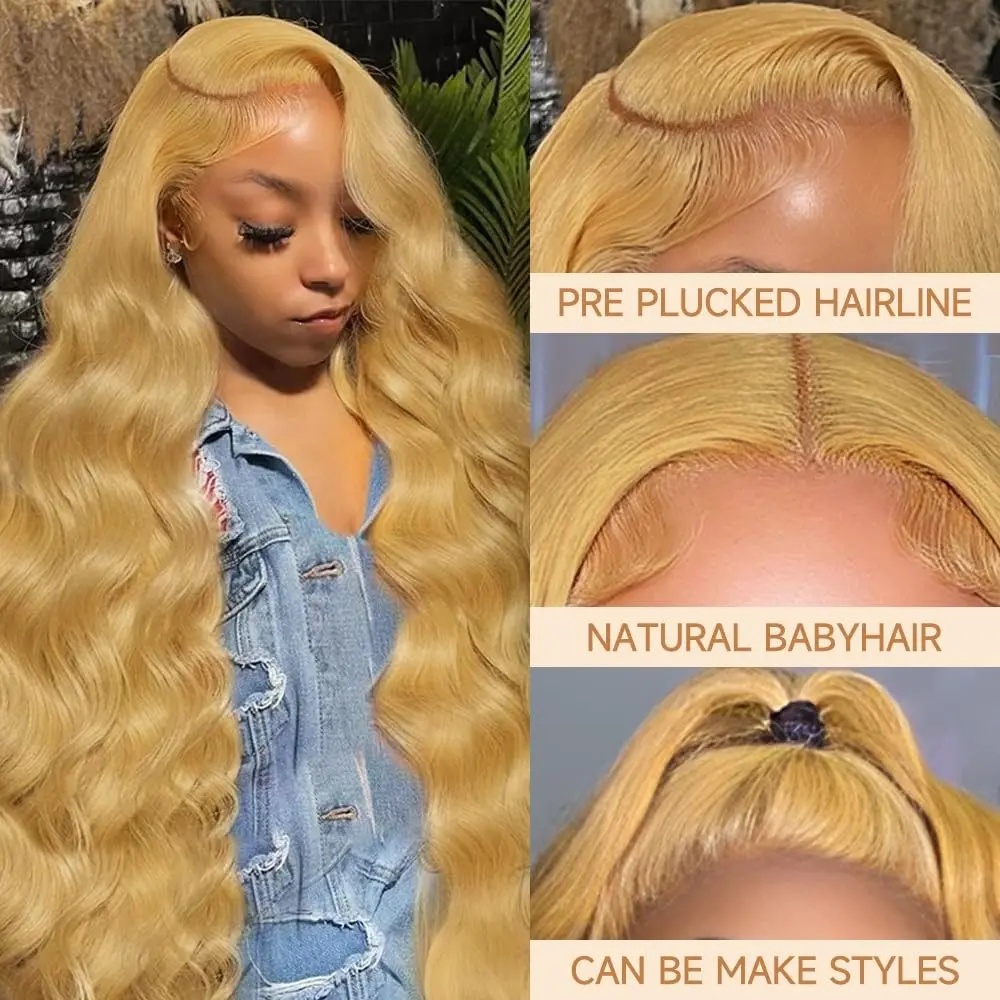 Honey Blonde Wig Body Wave 13x - Hd Lace Frontal Wig Human Hair Pre Plucked 评论和价格