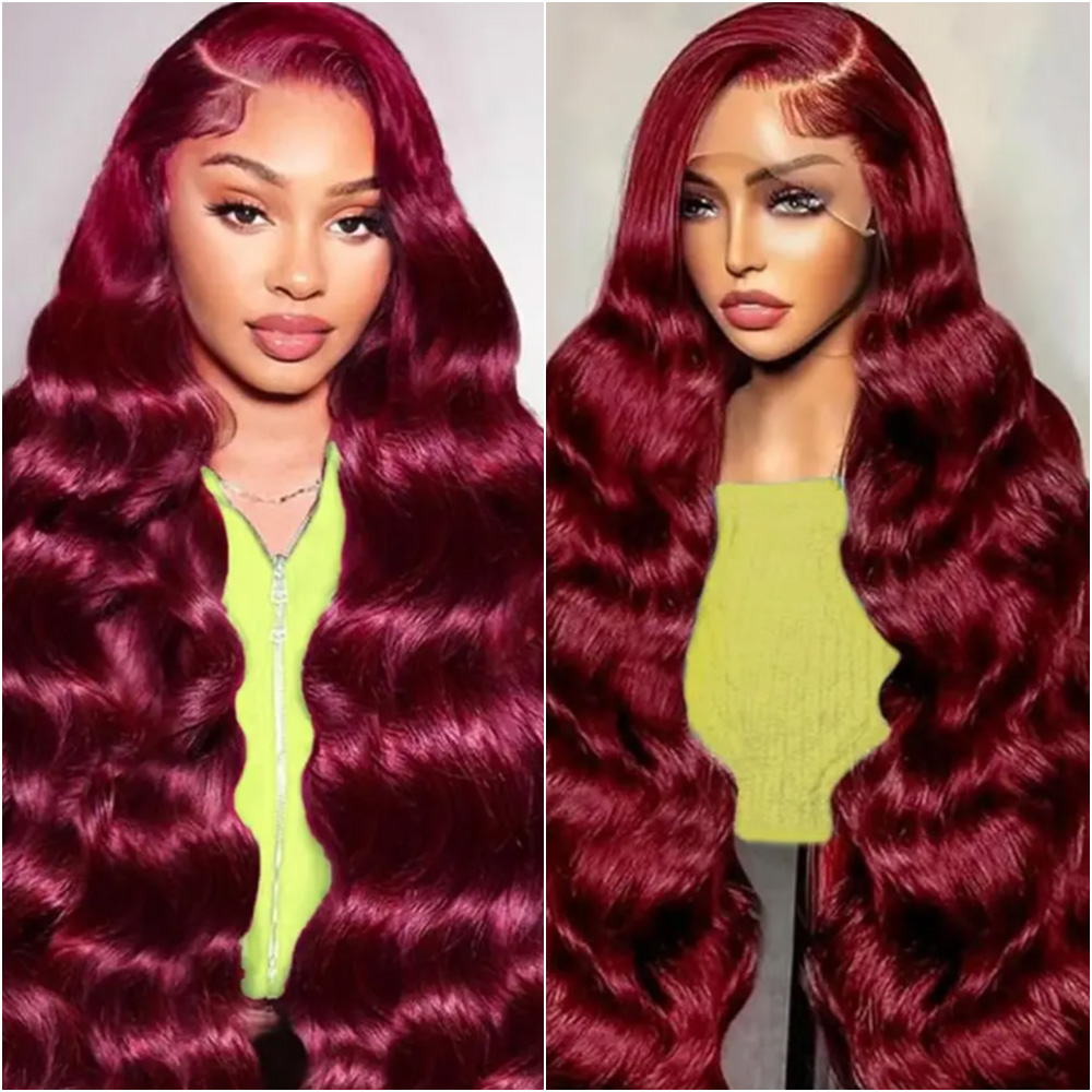 99J Burgundy Body Wave Brazili - Hd Lace Frontal Wig Human Hair Pre Plucked 评论和价格
