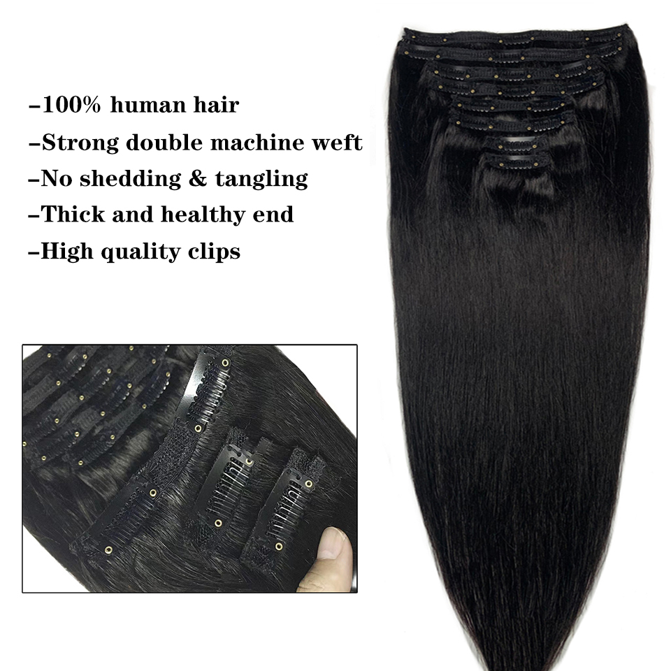 Clip in Hair Extensions Straig - Invisible Tape In Extensions Real Hair 评论和价格