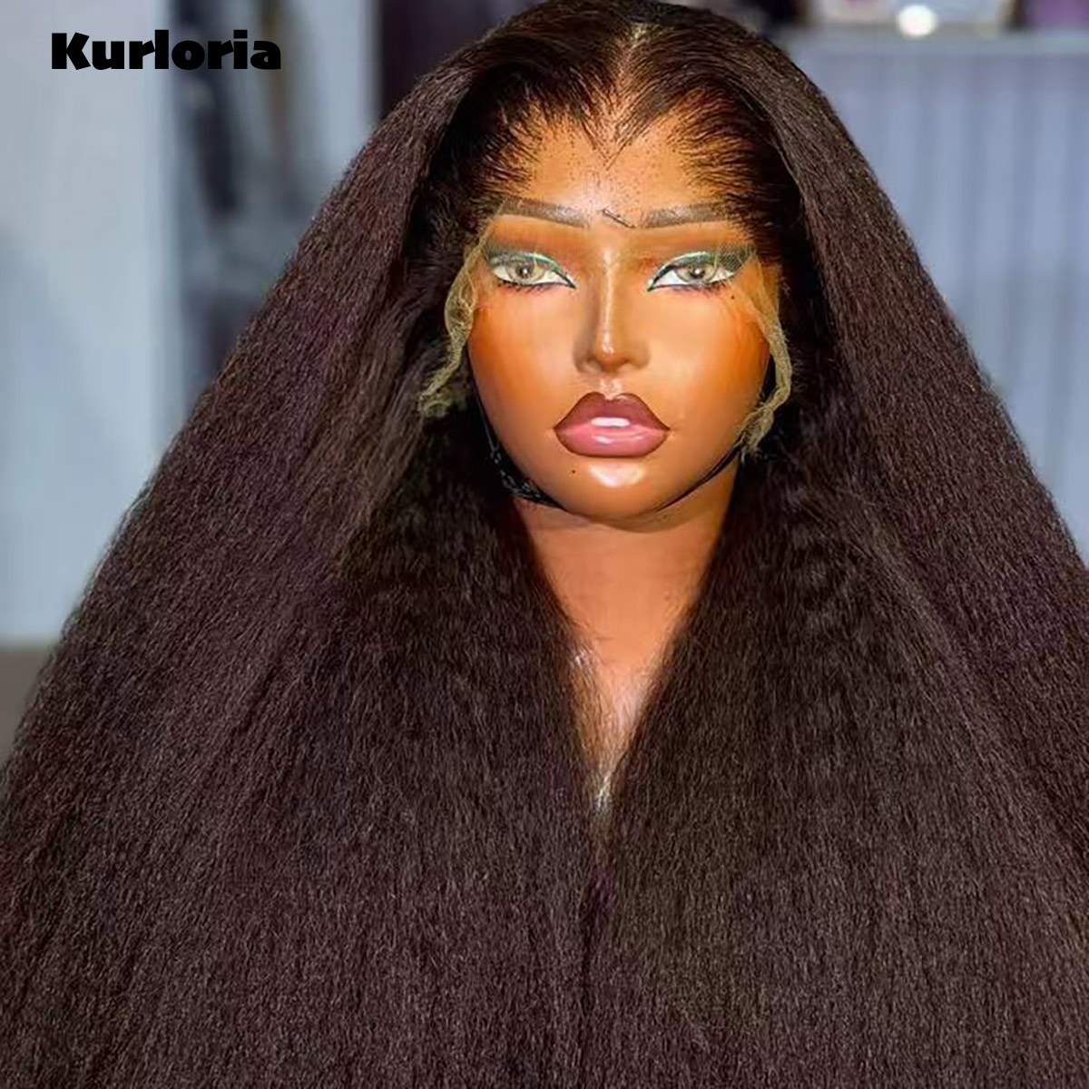 Natural Black 400 Density Kink - Glueless Wear And Go Human Hair Wig 评论和价格