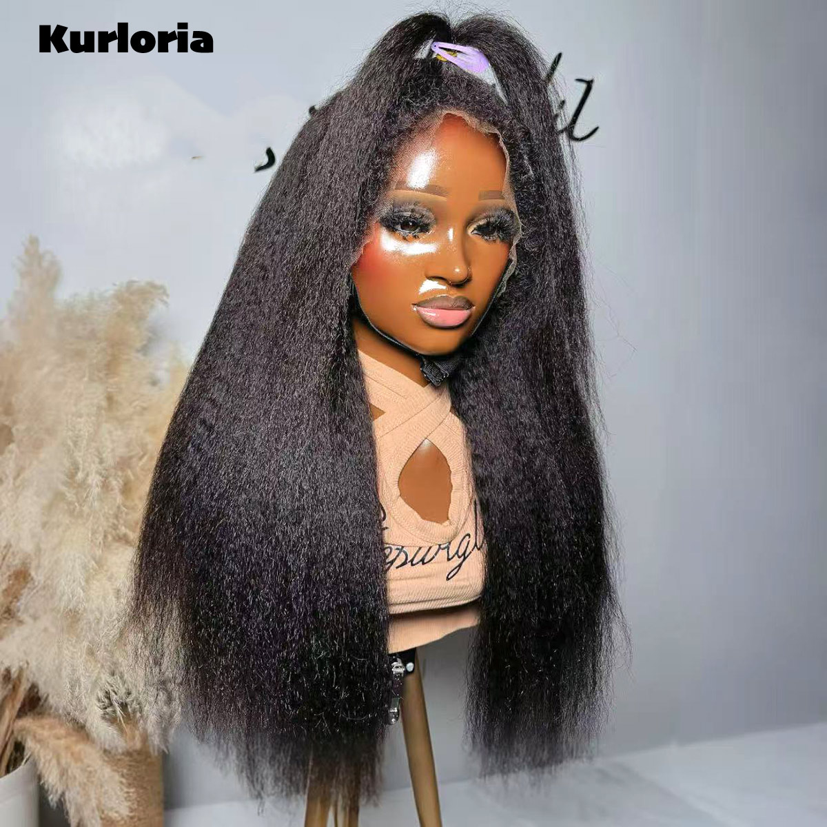 Natural Black 400 Density Kink - Glueless Wear And Go Human Hair Wig 评论和价格